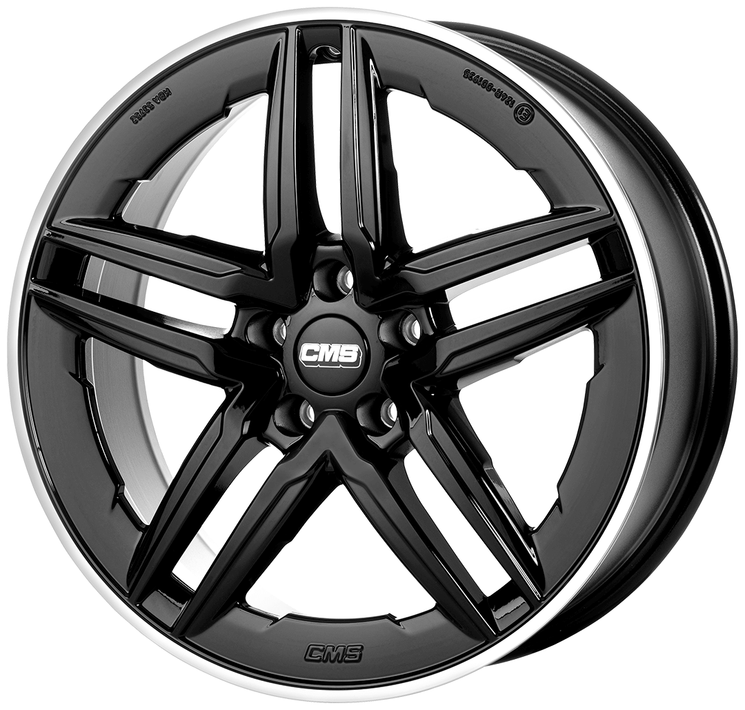 Jante CMS C29-AERO 8.5x19 pouces, entraxe 114.3, déport ET35, couleur Noir Bride Poli Brillant
