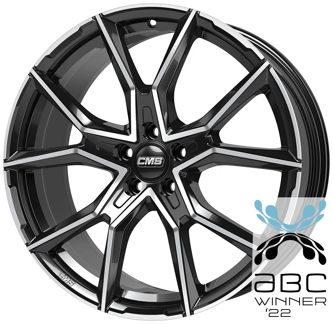 Jante CMS C33 8x18 pouces, entraxe 112, déport ET50, couleur Diamant Noir Brillant