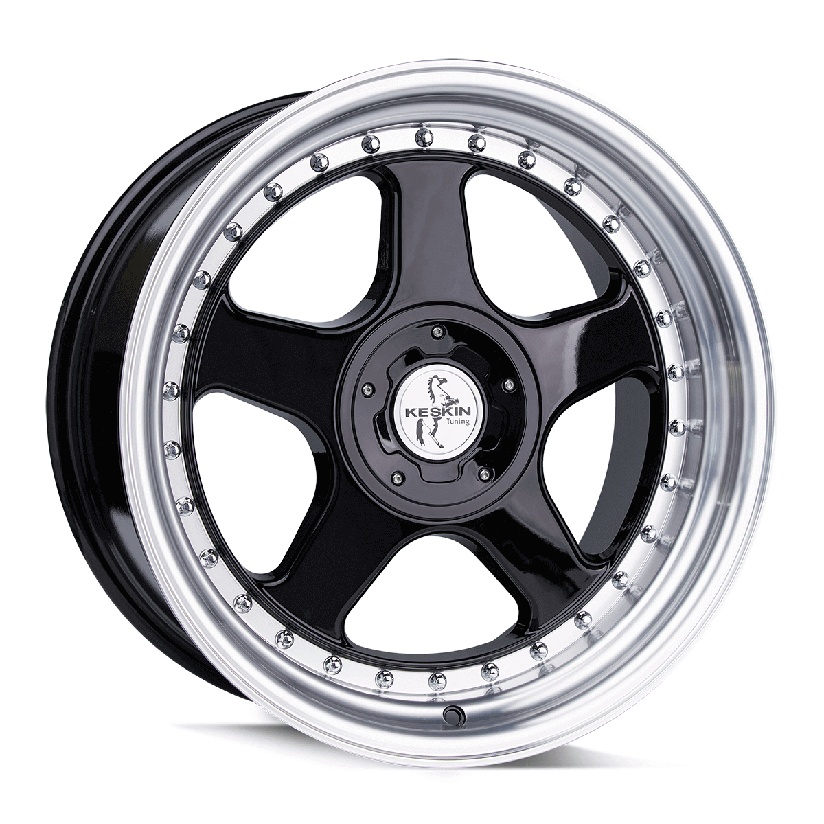 Jante KESKIN WHEELS KT1 8.5x18 pouces, entraxe 112, déport ET15, couleur BLACK LIP POLISH