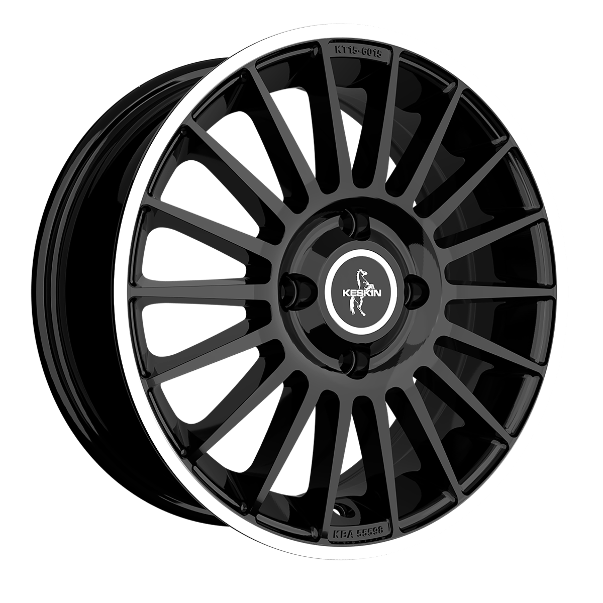 Jante KESKIN WHEELS KT15 7x16 pouces, entraxe 100, déport ET35, couleur BLACK LIP POLISH