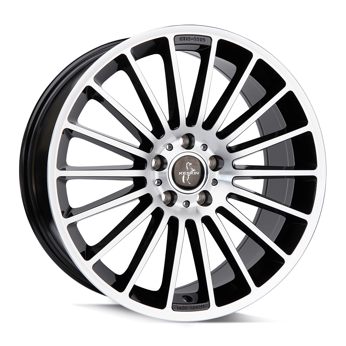 Jante KESKIN WHEELS KT15 7x17 pouces, entraxe 112, déport ET38, couleur BLACK FRONT POLISH