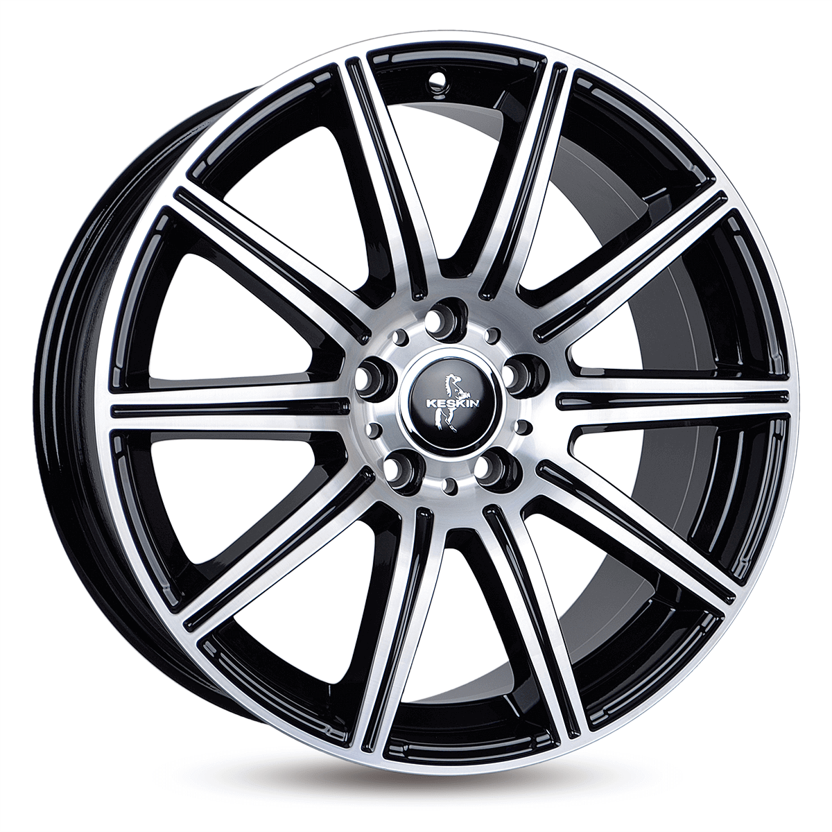 Jante KESKIN WHEELS KT16 8.5x19 pouces, entraxe 112, déport ET30, couleur BLACK FRONT POLISH