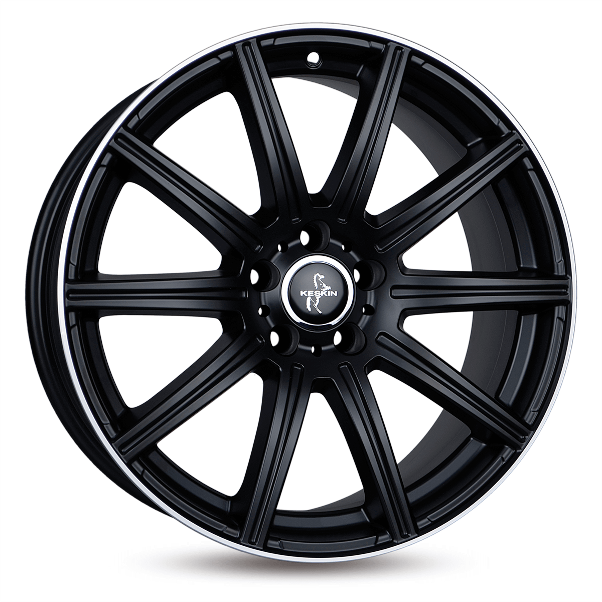 Jante KESKIN WHEELS KT16 8x18 pouces, entraxe 112, déport ET30, couleur MATT BLACK LIP POLISH