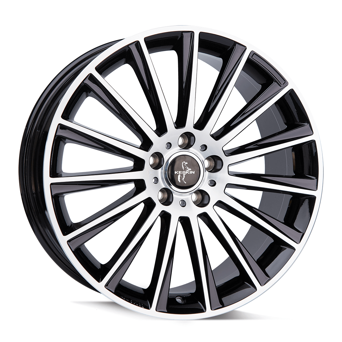 Jante KESKIN WHEELS KT18 10x22 pouces, entraxe 130, déport ET40, couleur BLACK FRONT POLISH