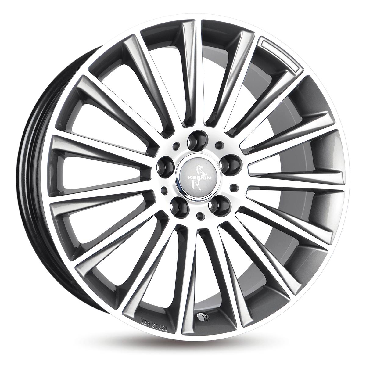 Jante KESKIN WHEELS KT18 8x18 pouces, entraxe 112, déport ET45, couleur PALLADIUM FRONT POLISH