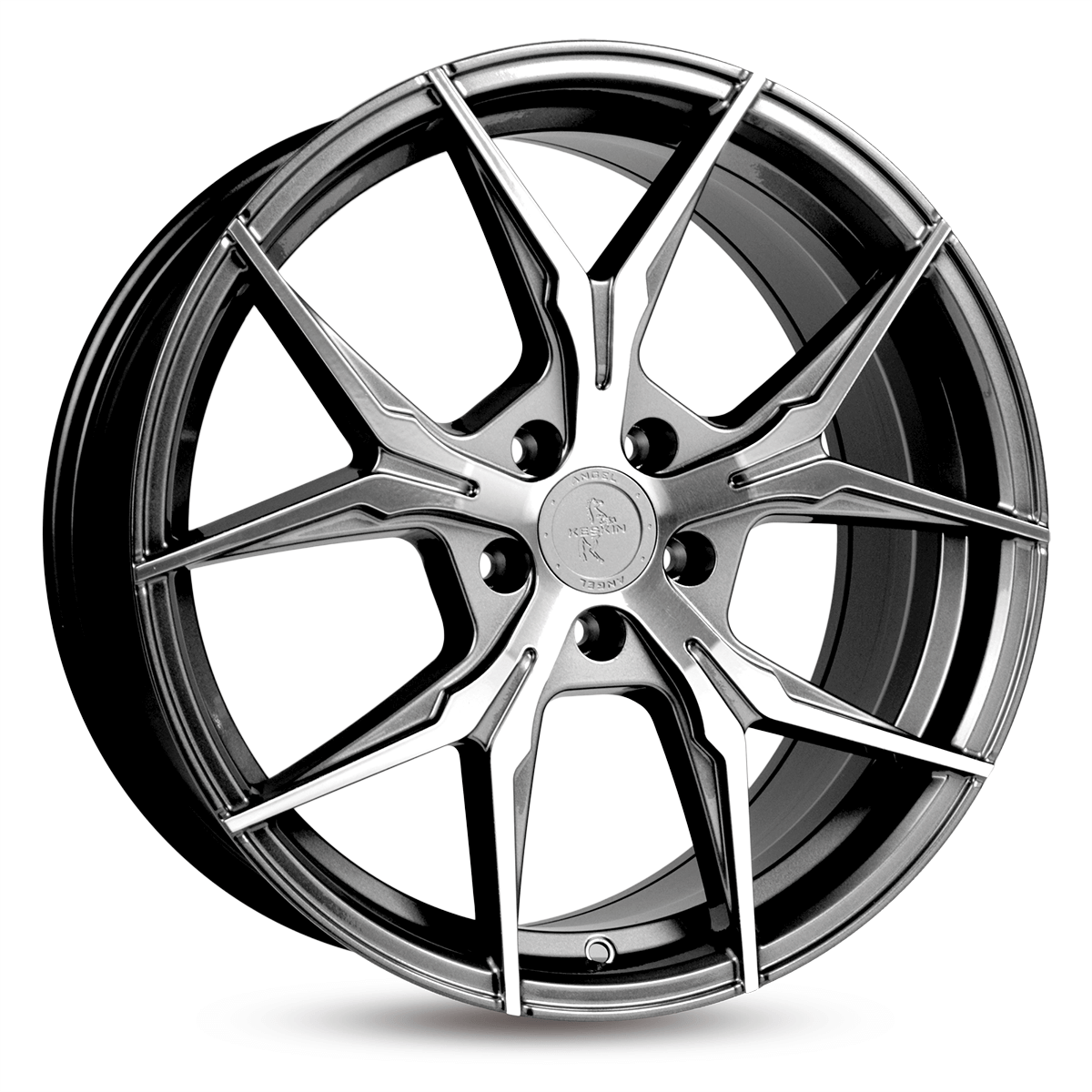 Jante KESKIN WHEELS KT19 8x18 pouces, entraxe 112, déport ET45, couleur PALLADIUM FRONT POLISH
