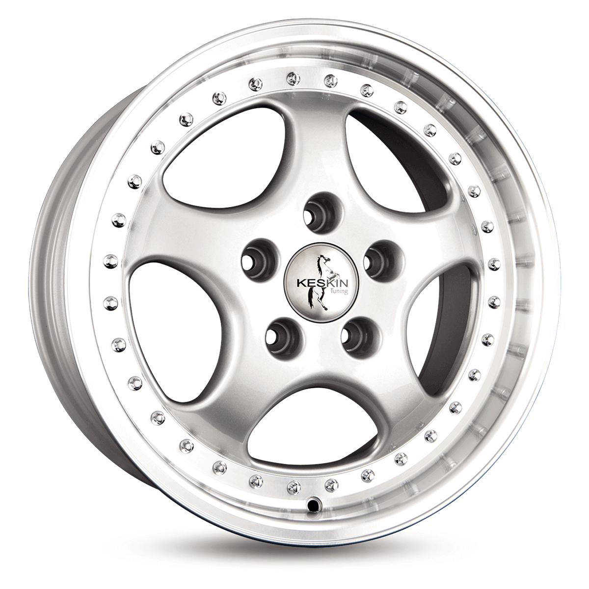Jante KESKIN WHEELS KT2 8.5x18 pouces, entraxe 130, déport ET52, couleur SILVER LIP POLISH