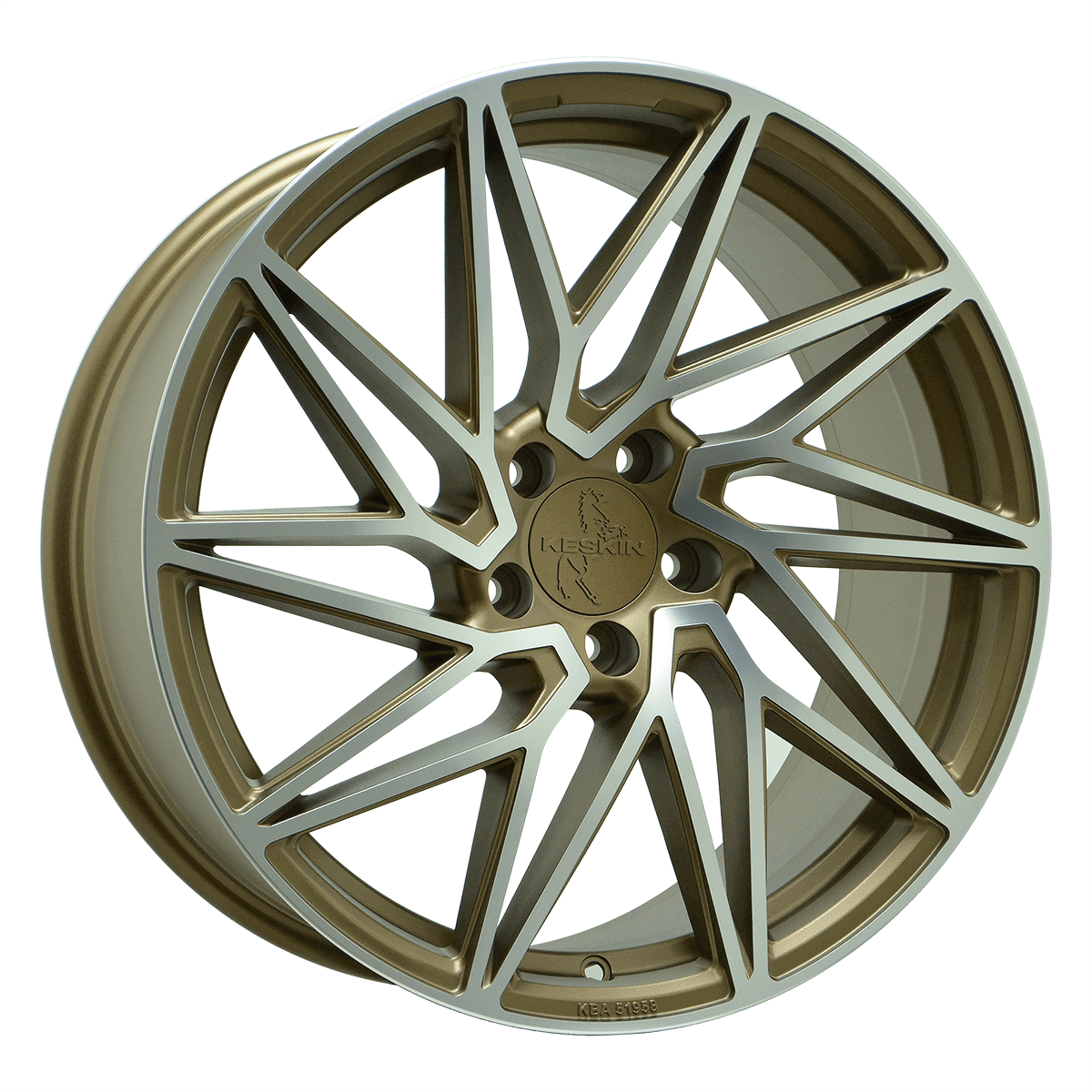 Jante KESKIN WHEELS KT20 8.5x19 pouces, entraxe 112, déport ET30, couleur BRONZE FRONT POLISH