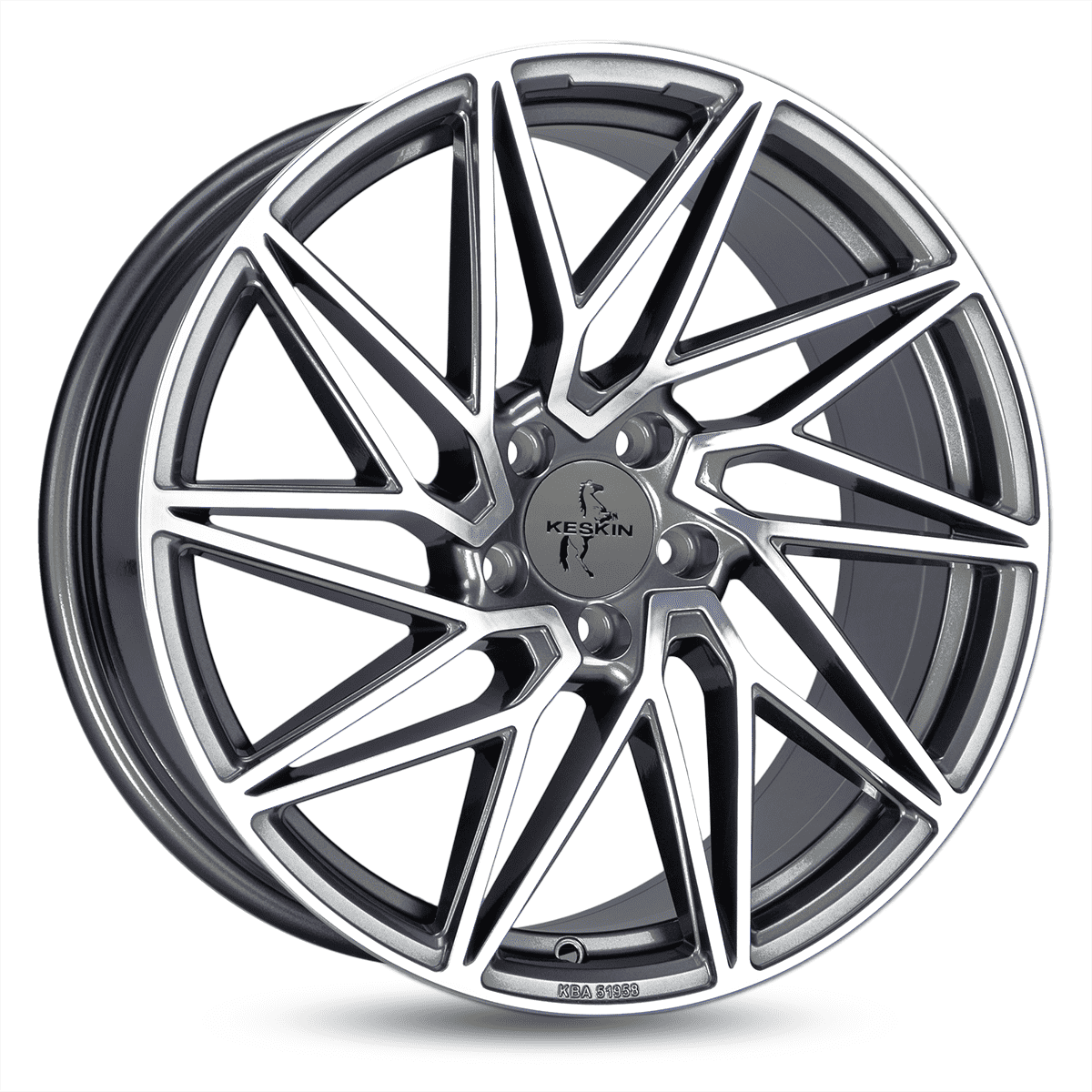 Jante KESKIN WHEELS KT20 8.5x19 pouces, entraxe 112, déport ET45, couleur PALLADIUM FRONT POLISH