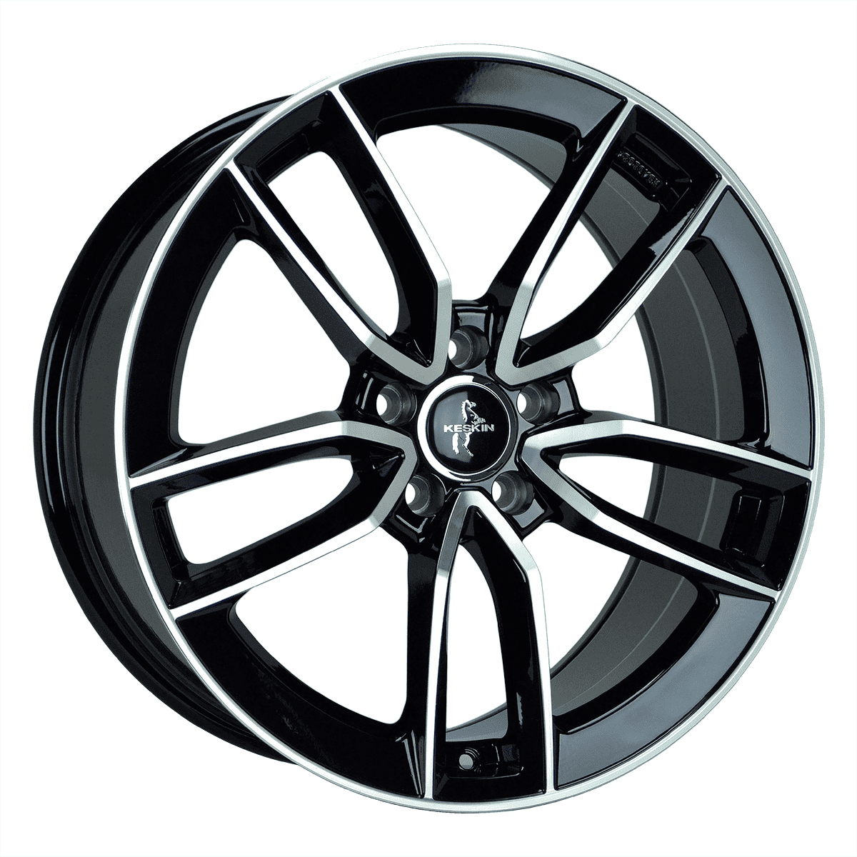 Jante KESKIN WHEELS KT21 7.5x17 pouces, entraxe 108, déport ET45, couleur BLACK FRONT POLISH