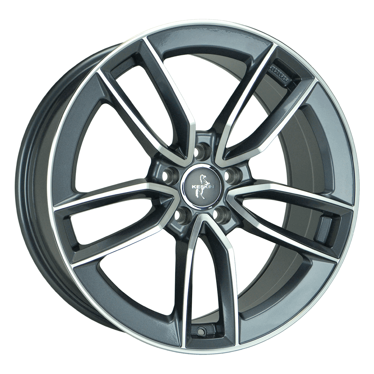 Jante KESKIN WHEELS KT21 7.5x17 pouces, entraxe 112, déport ET45, couleur PALLADIUM FRONT POLISH
