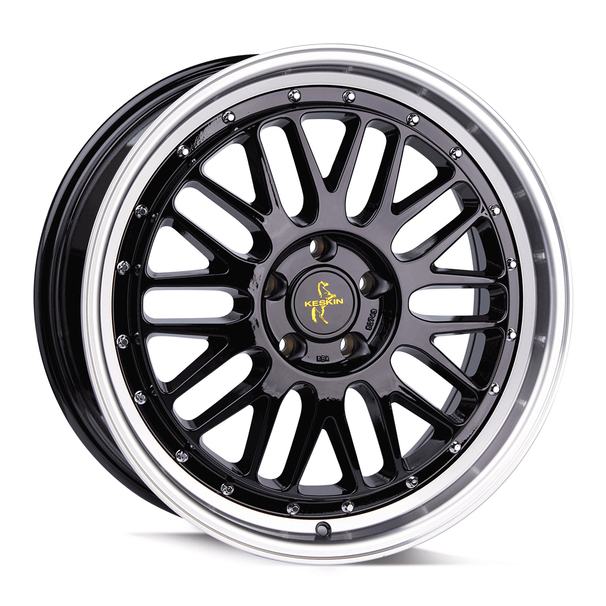 Jante KESKIN WHEELS KT22 8x18 pouces, entraxe 112, déport ET45, couleur BLACK LIP POLISH