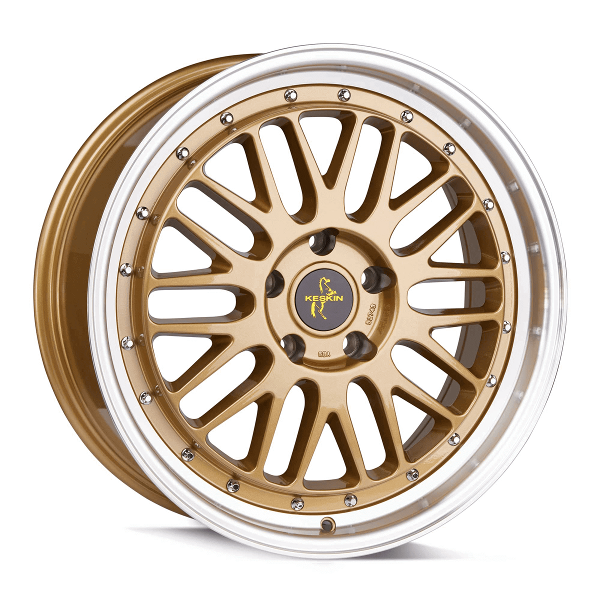 Jante KESKIN WHEELS KT22 8x18 pouces, entraxe 112, déport ET45, couleur GOLD LIP POLISH