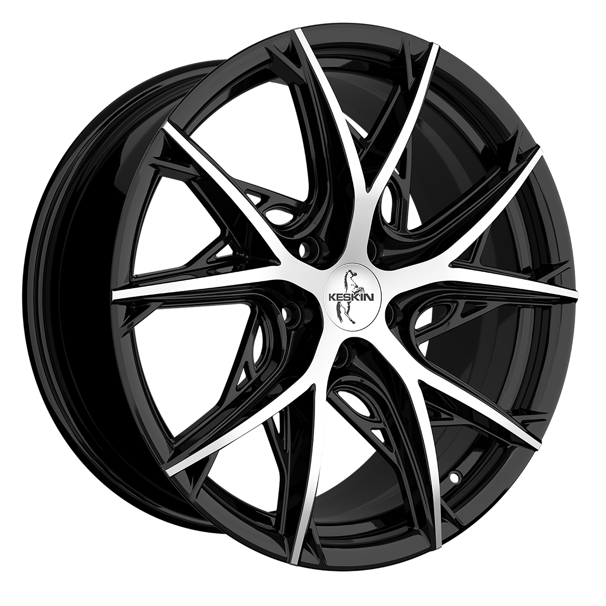 Jante KESKIN WHEELS KT24 8.5x19 pouces, entraxe 112, déport ET30, couleur BLACK FRONT POLISH