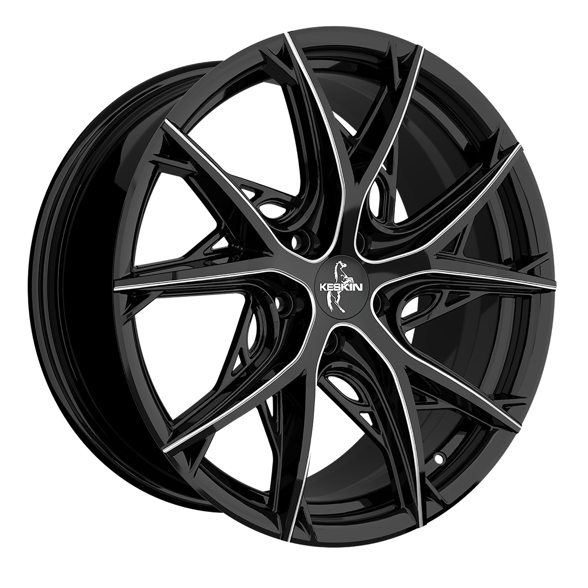 Jante KESKIN WHEELS KT24 8.5x19 pouces, entraxe 108, déport ET40, couleur BLACK SECRET DIAMOND