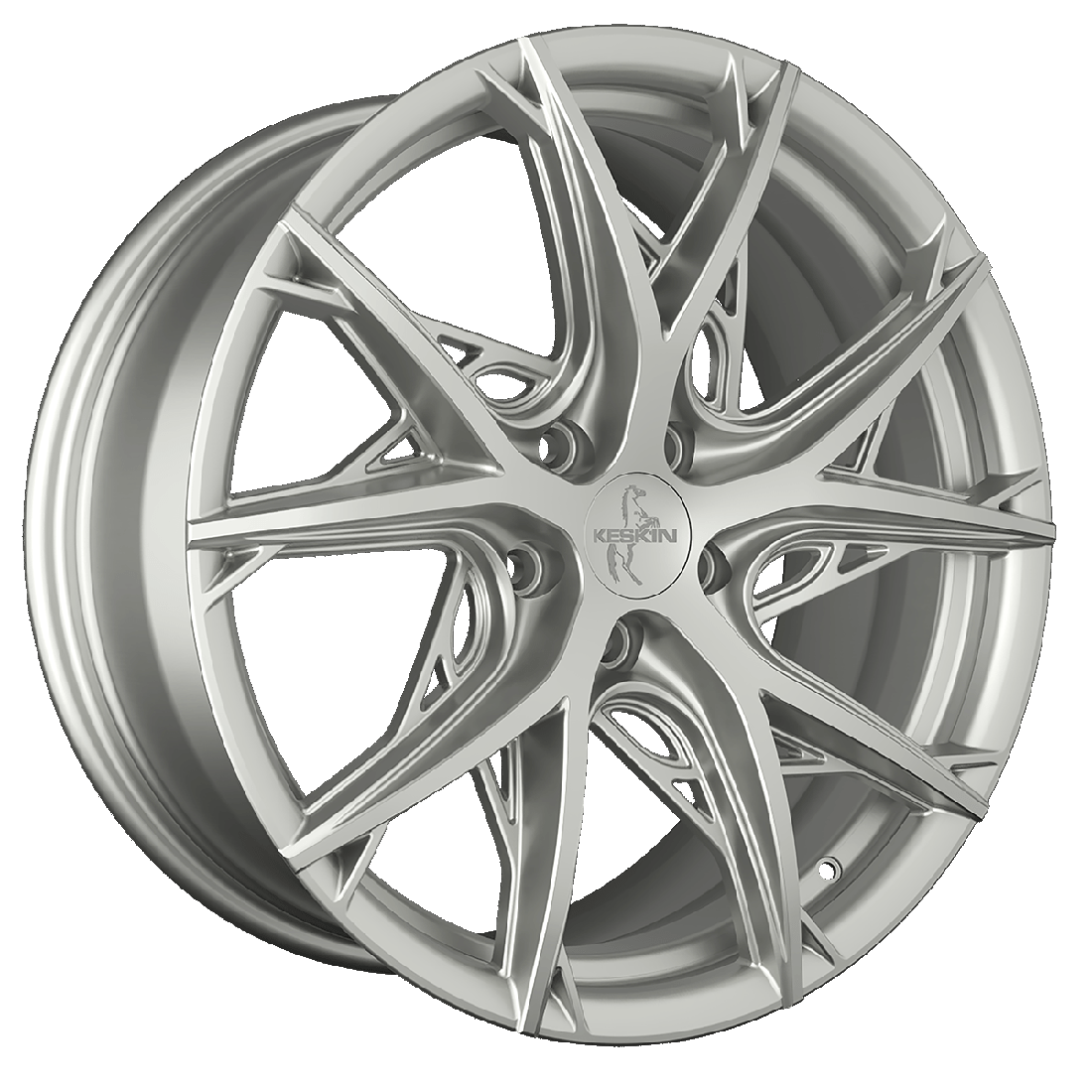 Jante KESKIN WHEELS KT24 8.5x19 pouces, entraxe 114.3, déport ET45, couleur SILVER PAINTED