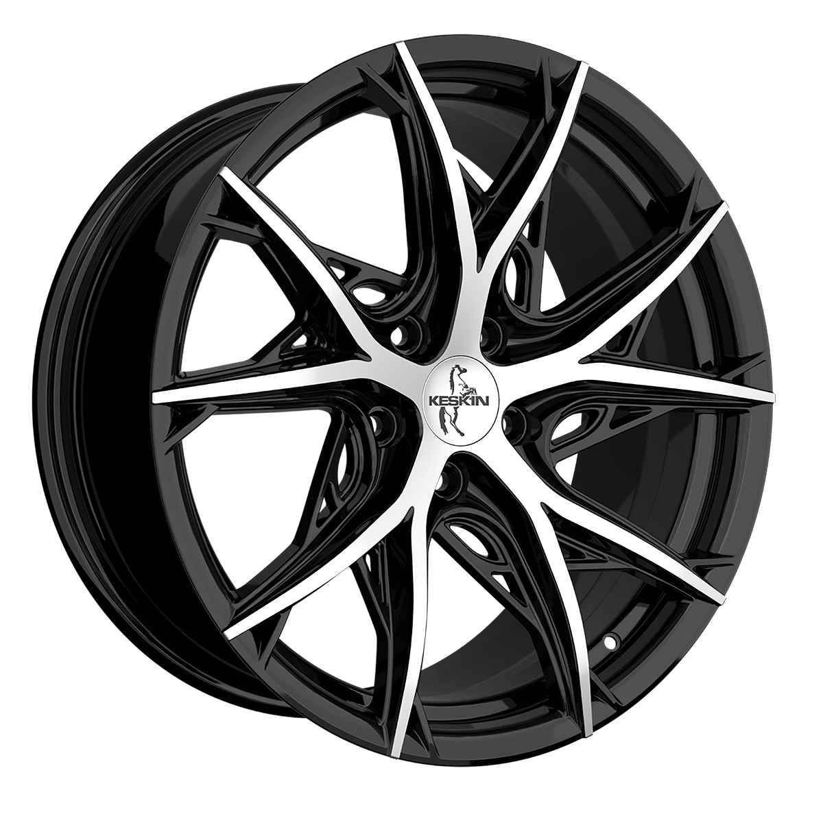 Jante KESKIN WHEELS KT24C 8.5x19 pouces, entraxe 112, déport ET30, couleur BLACK FRONT POLISH
