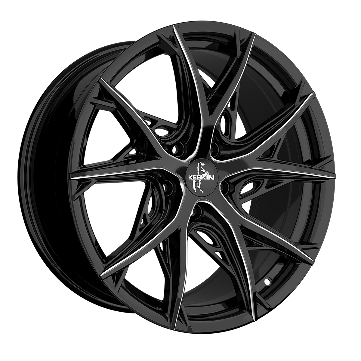 Jante KESKIN WHEELS KT24C 8.5x19 pouces, entraxe 112, déport ET30, couleur BLACK SECRET DIAMOND