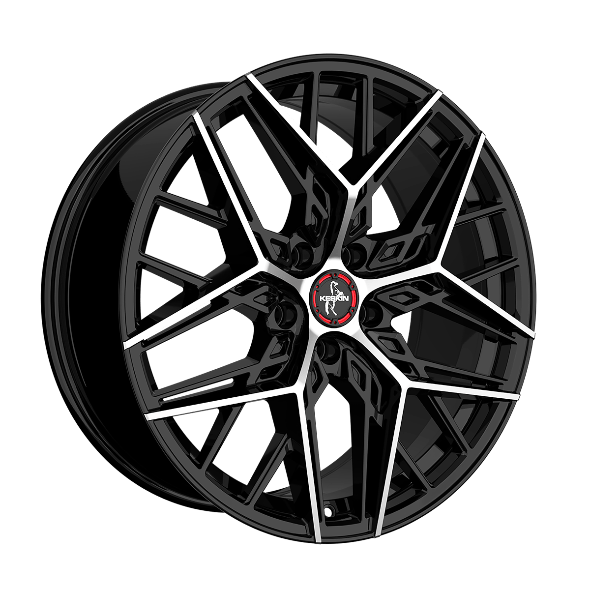 Jante KESKIN WHEELS KT25 8.5x20 pouces, entraxe 114.3, déport ET45, couleur BLACK FRONT POLISH