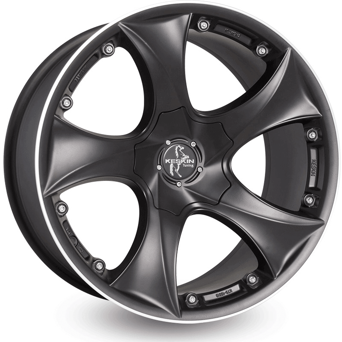 Jante KESKIN WHEELS KT9 9x20 pouces, entraxe 130, déport ET30, couleur MATT BLACK LIP POLISH