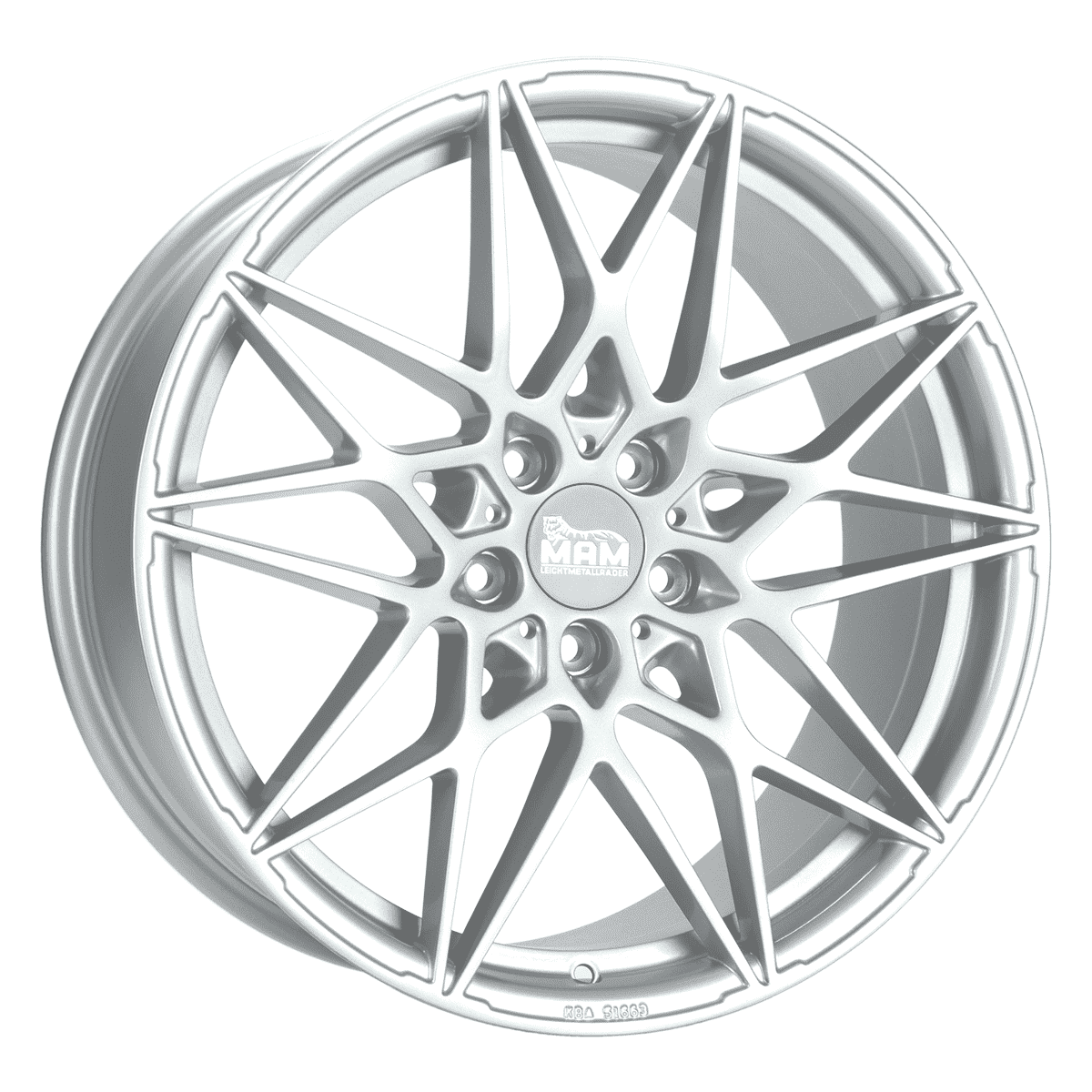 Jante MAM WHEELS B2N 8.5x19 pouces, entraxe 112, déport ET30, couleur SILVER PAINTED