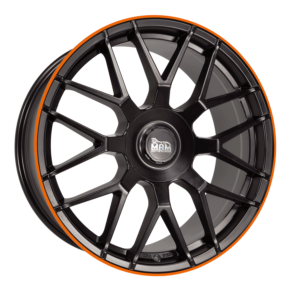 Jante MAM WHEELS GT1 9.5x19 pouces, entraxe 112, déport ET42, couleur MATT BLACK LIP ORANGE
