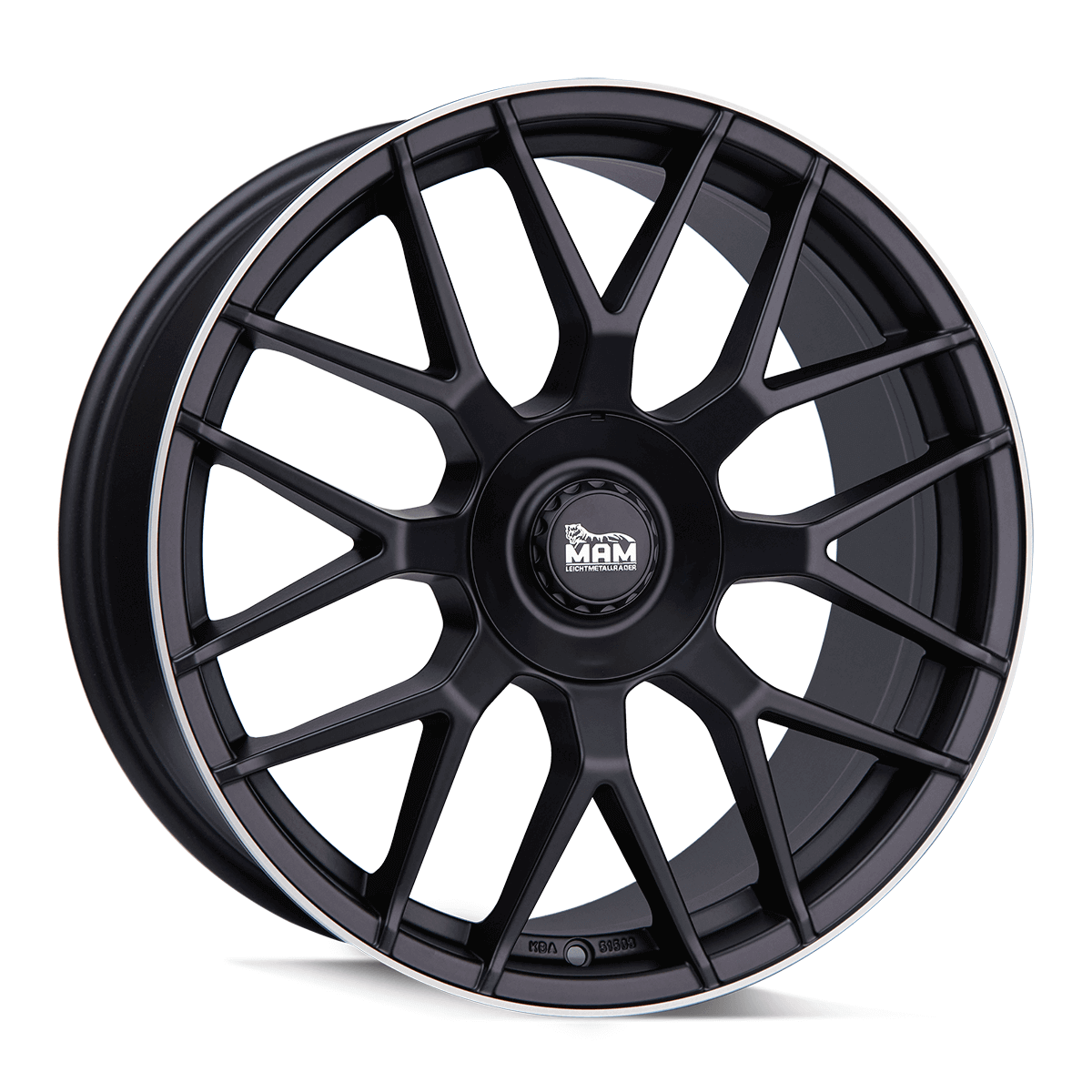 Jante MAM WHEELS GT1 10x22 pouces, entraxe 112, déport ET50, couleur MATT BLACK LIP POLISH