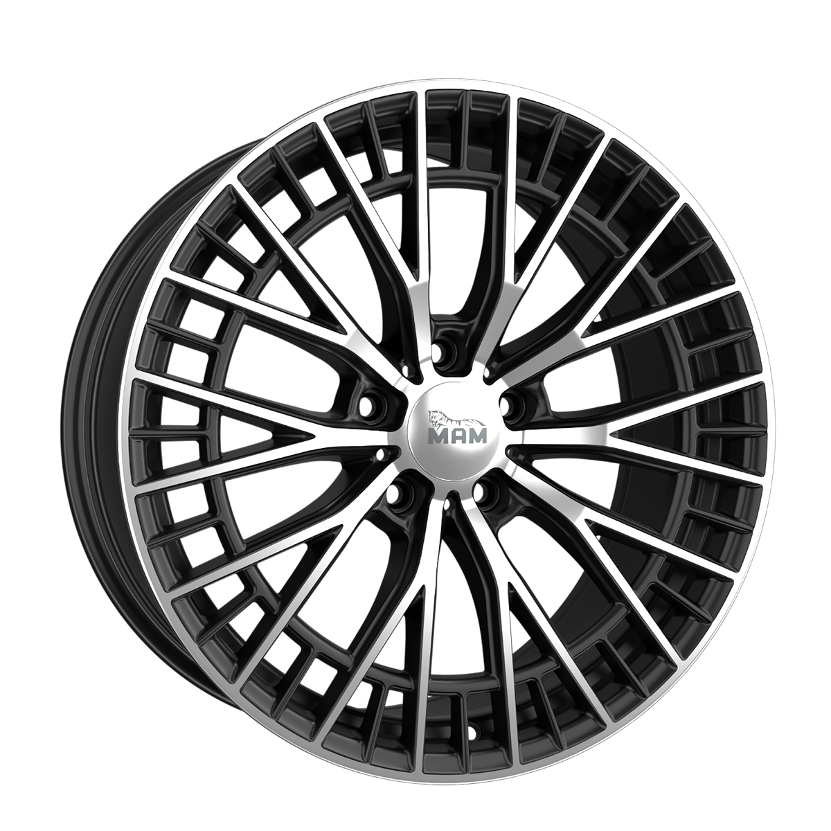 Jante MAM WHEELS GT2 8.5x19 pouces, entraxe 114.3, déport ET35, couleur BLACK FRONT POLISH