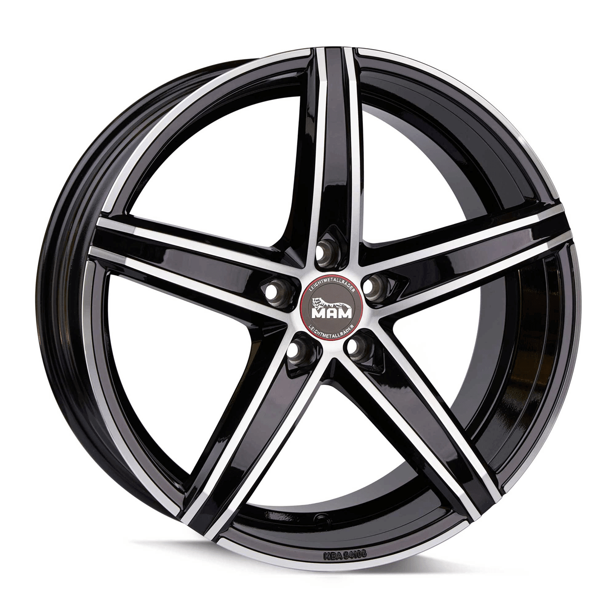 Jante MAM WHEELS OX-18 8.5x19 pouces, entraxe 108, déport ET45, couleur BLACK FRONT POLISH