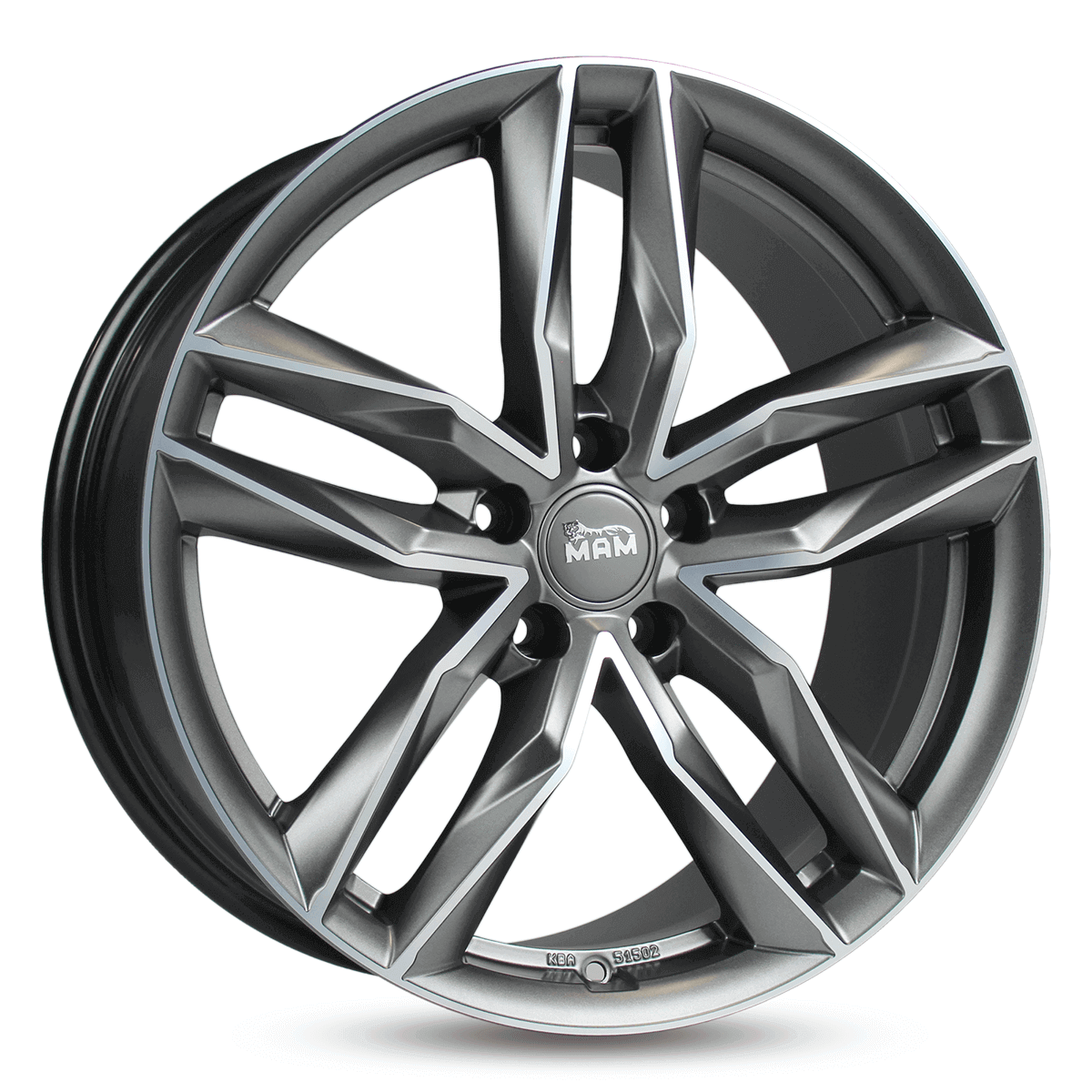 Jante MAM WHEELS RS3 8.5x20 pouces, entraxe 112, déport ET45, couleur MATT PALLADIUM FRONT POLISH