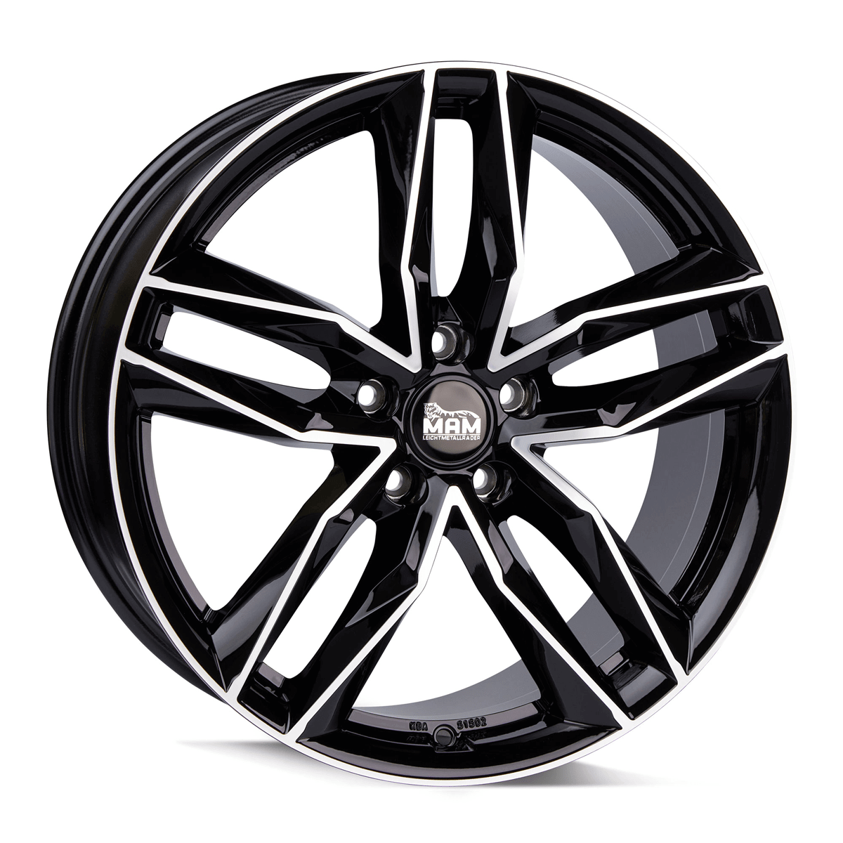 Jante MAM WHEELS RS3 8x18 pouces, entraxe 112, déport ET45, couleur BLACK FRONT POLISH