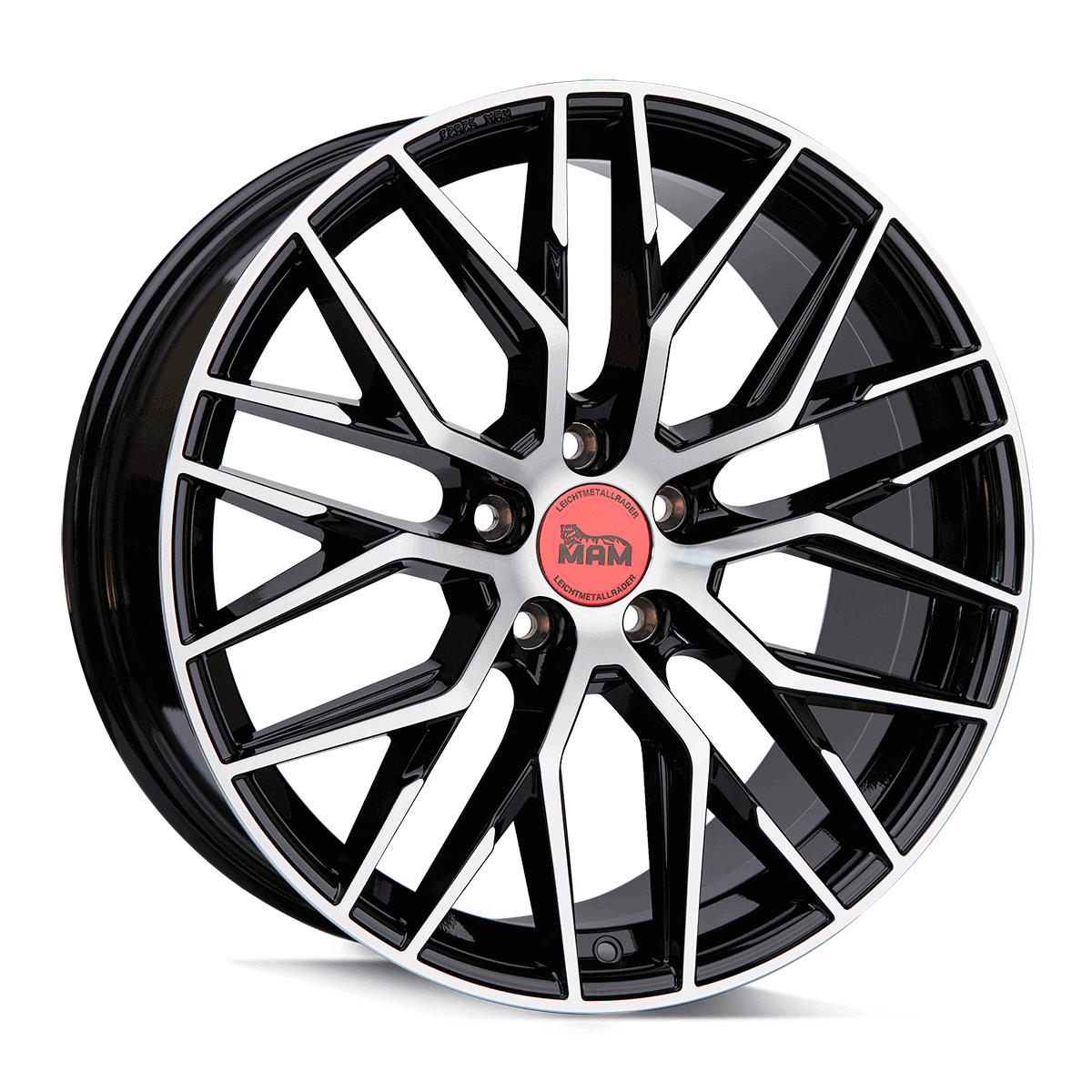 Jante MAM WHEELS RS4 8.5x19 pouces, entraxe 120, déport ET35, couleur BLACK FRONT POLISH