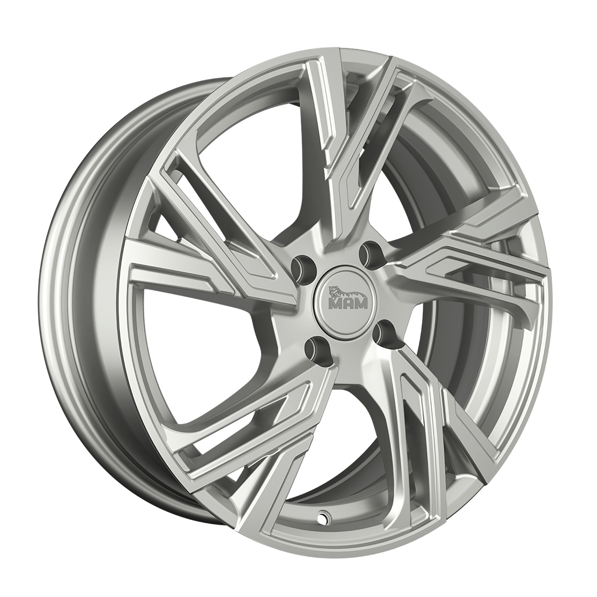 Jante MAM WHEELS RS5 6.5x16 pouces, entraxe 100, déport ET35, couleur SILVER PAINTED