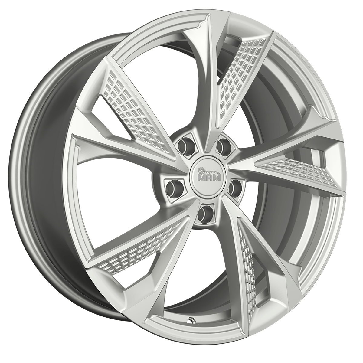 Jante MAM WHEELS RS6 7x16 pouces, entraxe 100, déport ET38, couleur SILVER PAINTED