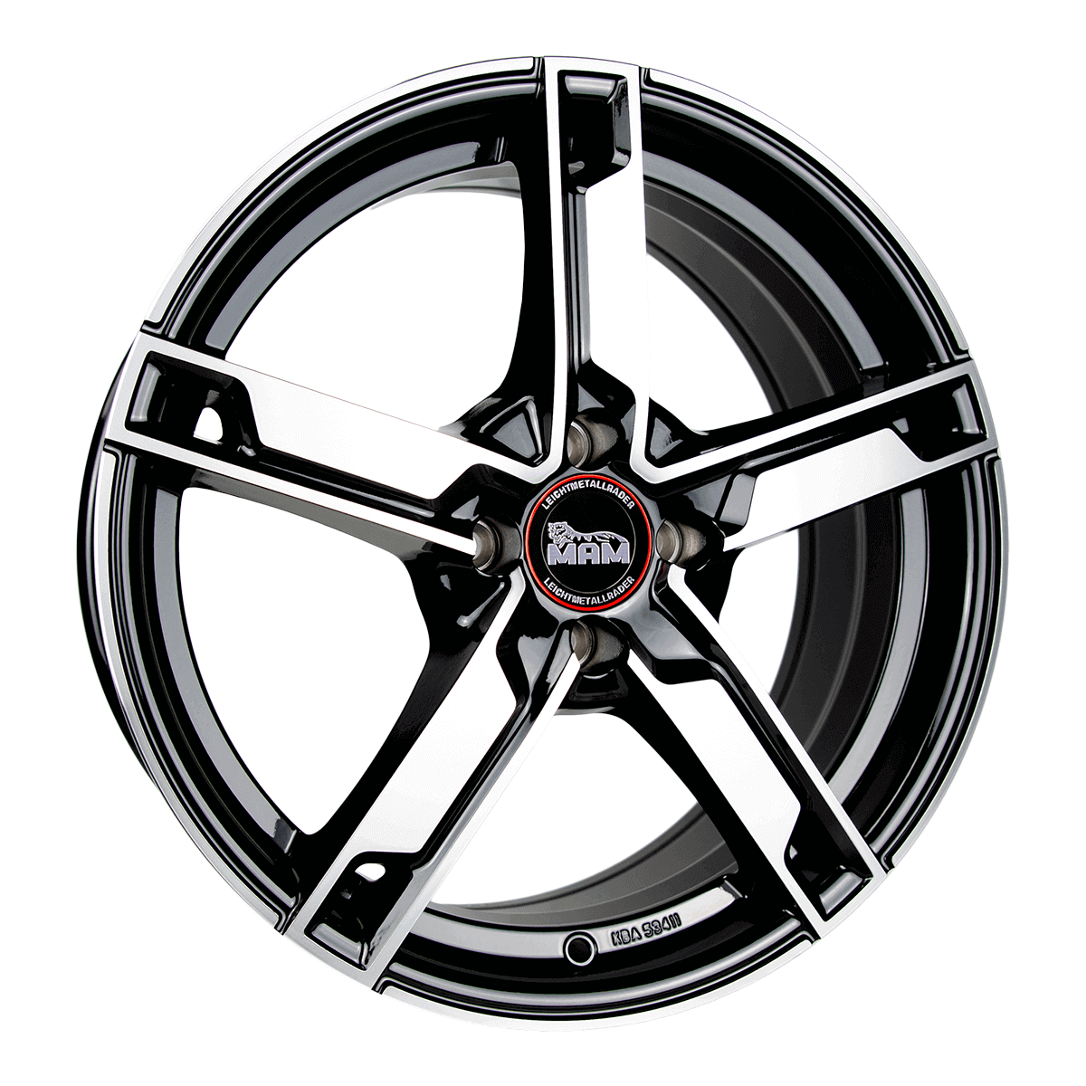 Jante MAM WHEELS W4 7.5x18 pouces, entraxe 114.3, déport ET45, couleur BLACK FRONT POLISH