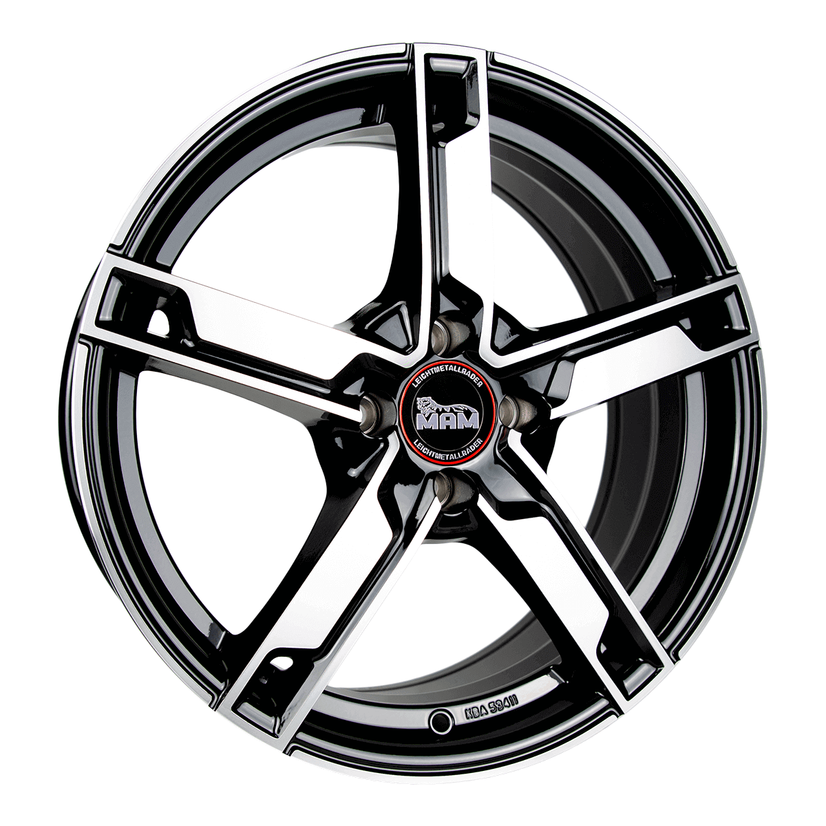 Jante MAM WHEELS W4 7x17 pouces, entraxe 108, déport ET20, couleur BLACK FRONT POLISH