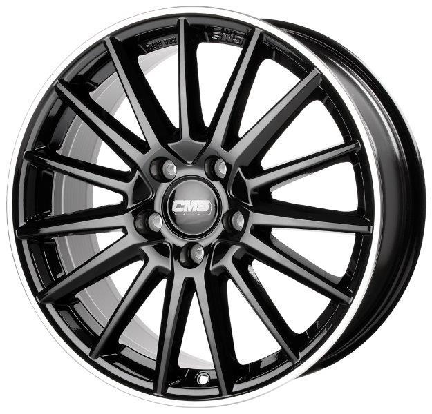 Jante CMS C23 8x20 pouces, entraxe 108, déport ET44, couleur Noir Bride Poli Brillant