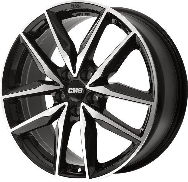 Jante CMS C28 7.5x18 pouces, entraxe 108, déport ET51, couleur Diamant Noir Brillant