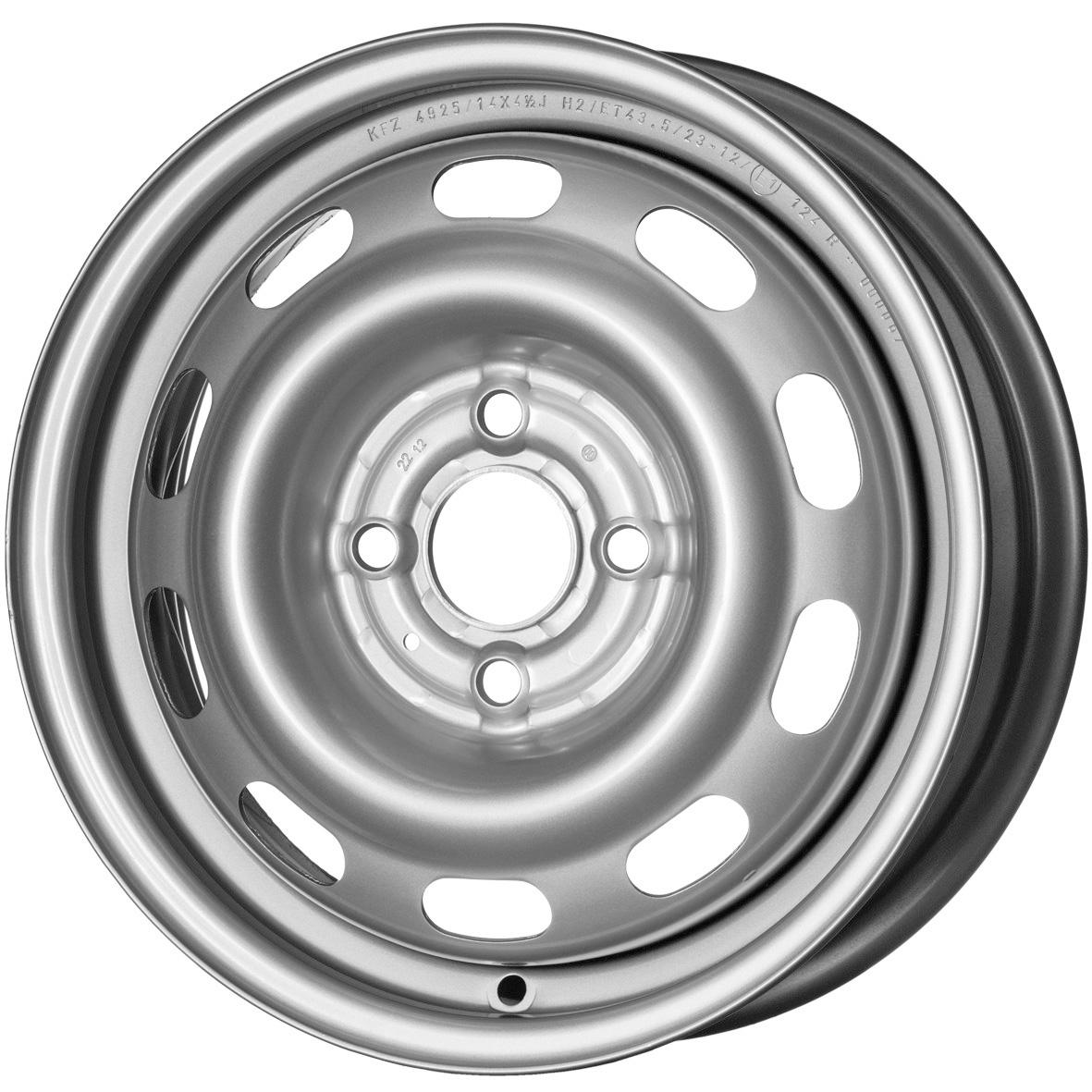 Jante MW M2 4.5x14 pouces, entraxe 100, déport ET43, couleur ARGENT
