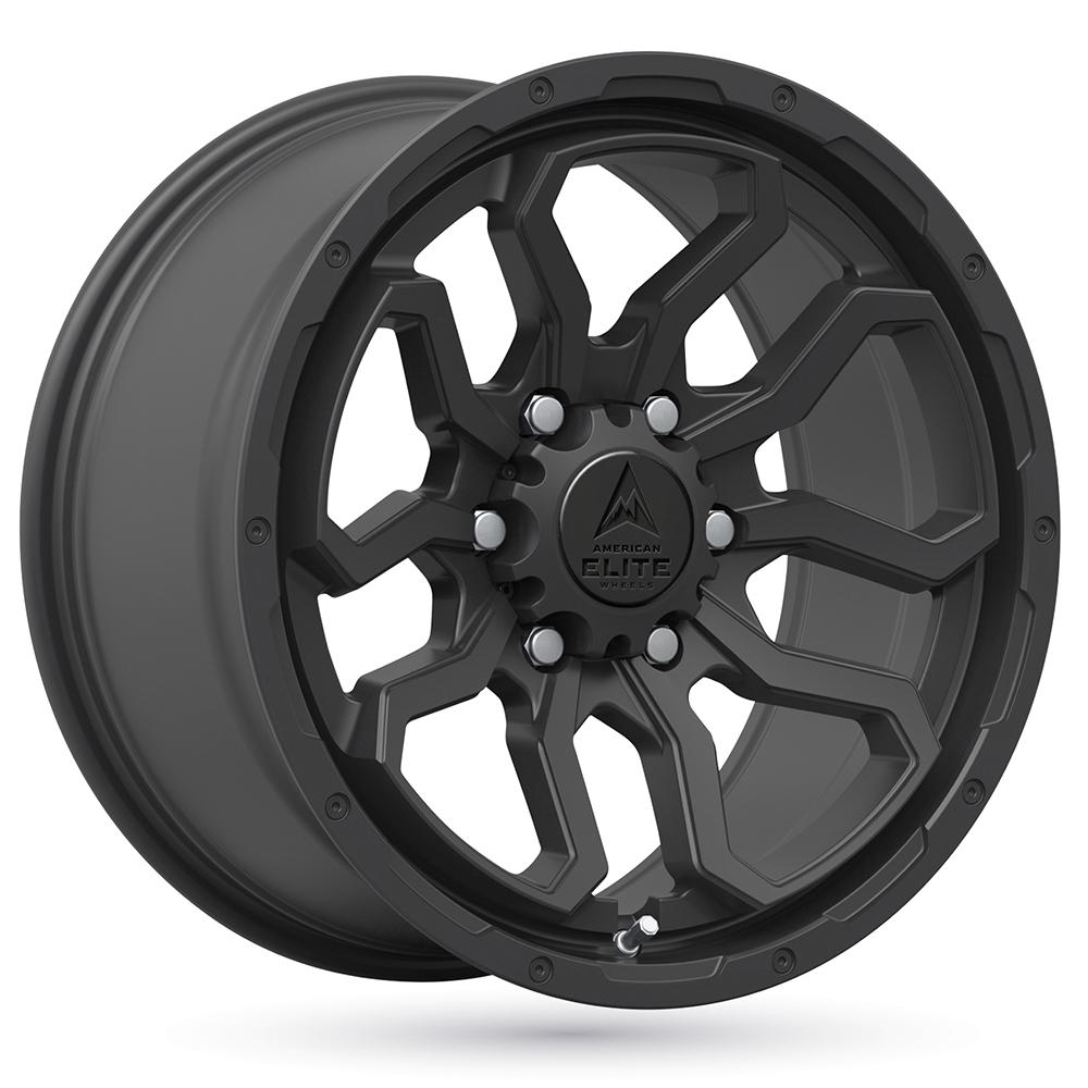 Jante AMERICAN ELITE WHEELS SPARTAN AEW 8x17 pouces, entraxe 130, déport ET52, couleur NOIR MAT