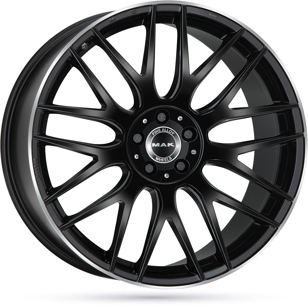 Jante MAK ARROW-D 11x21 pouces, entraxe 112, déport ET55, couleur NOIR BRILLANT BORD POLI