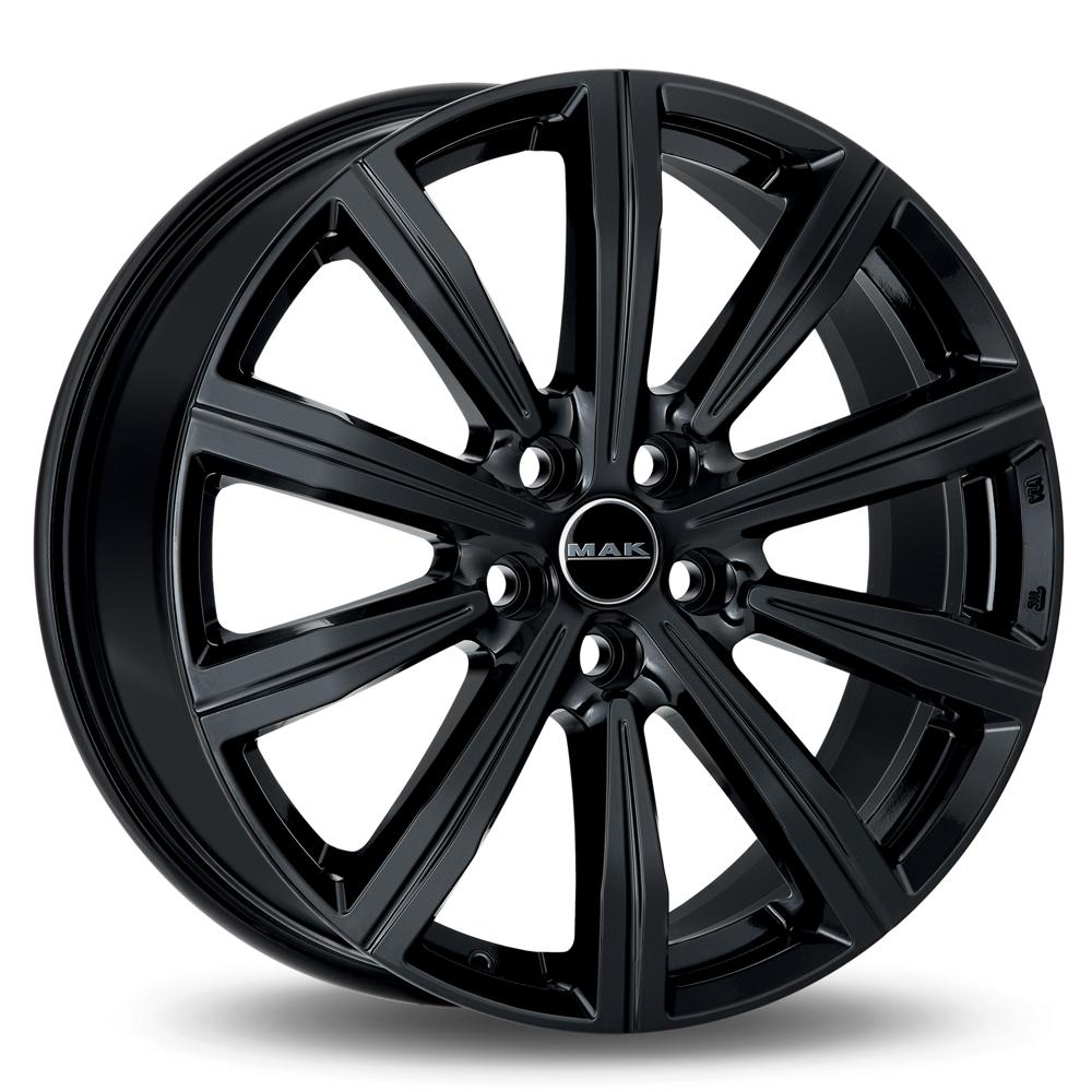 Jante MAK BIRMINGHAM 9.5x22 pouces, entraxe 120, déport ET35, couleur NOIR BRILLANT