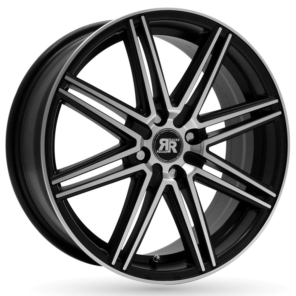 Jante RACER CROSS 6.5x15 pouces, entraxe 114.3, déport ET40, couleur NOIR FACE POLIE