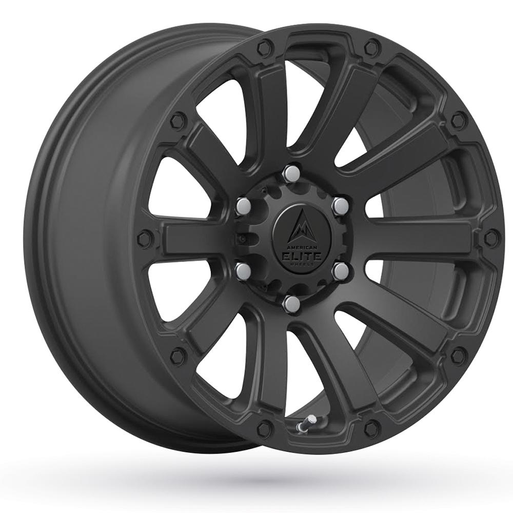 Jante AMERICAN ELITE WHEELS DEFENDER 9x17 pouces, entraxe 127, déport ET0, couleur NOIR MAT