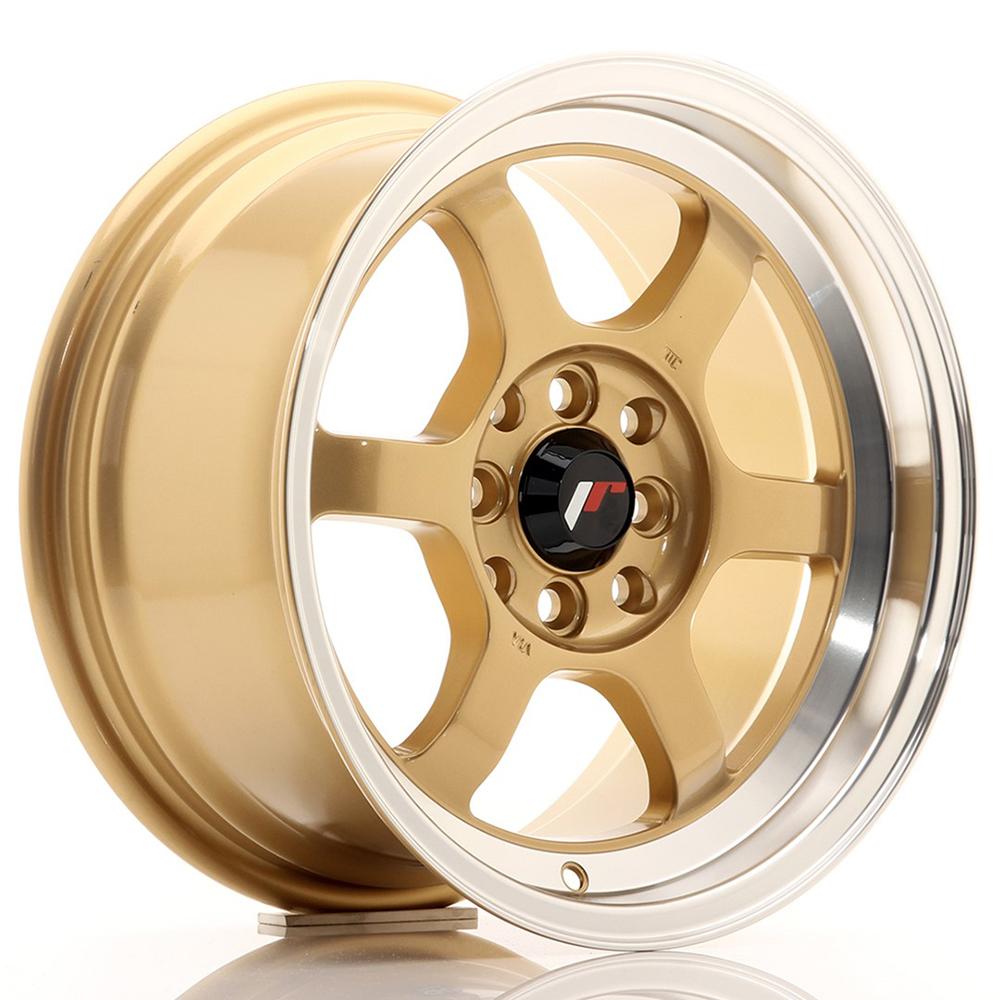 Jante JAPAN RACING JR12 7x15 pouces, entraxe 114, déport ET26, couleur OR BORD POLI