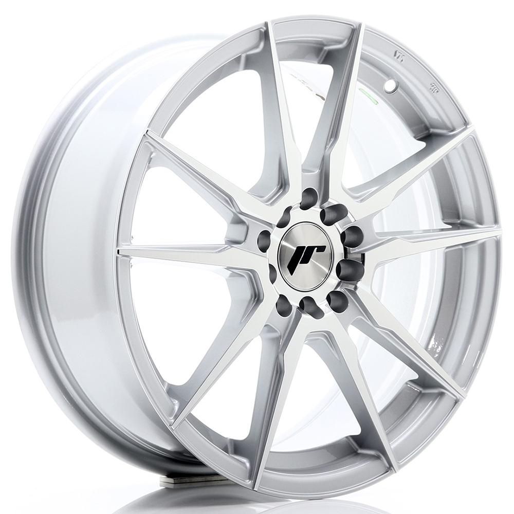 Jante JAPAN RACING JR21 7x17 pouces, entraxe 114.3, déport ET40, couleur ARGENT FACE POLIE