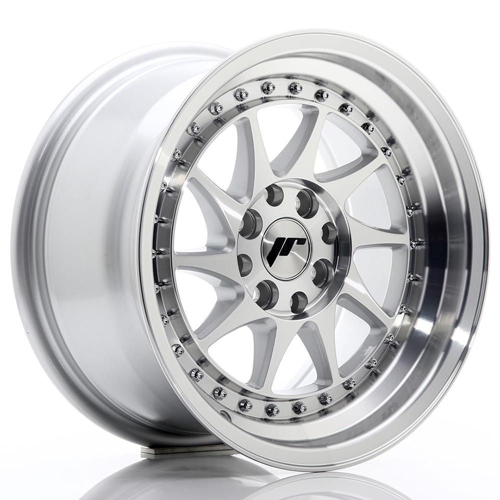 Jante JAPAN RACING JR26 8x17 pouces, entraxe 120, déport ET25, couleur ARGENT FACE POLIE