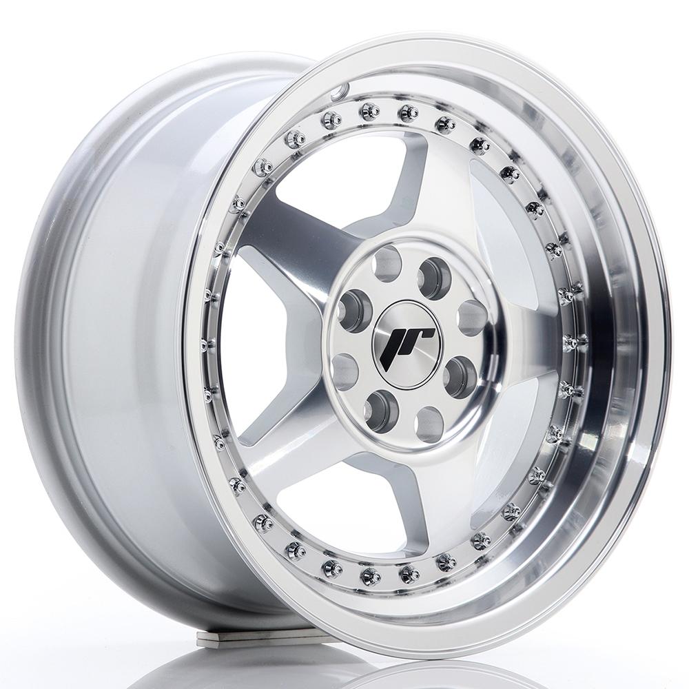Jante JAPAN RACING JR6 7x16 pouces, entraxe 108, déport ET25, couleur ARGENT FACE POLIE