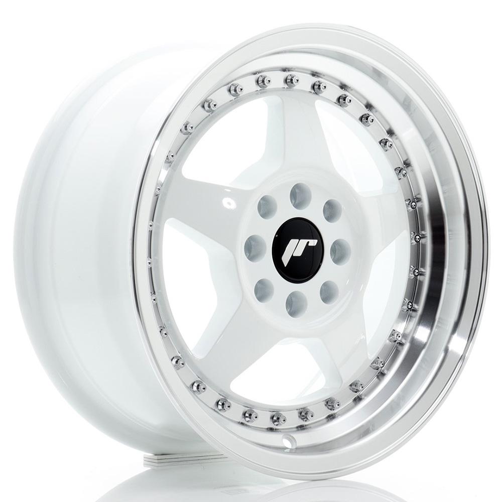 Jante JAPAN RACING JR6 7x15 pouces, entraxe 108, déport ET25, couleur BLANC BORD POLI