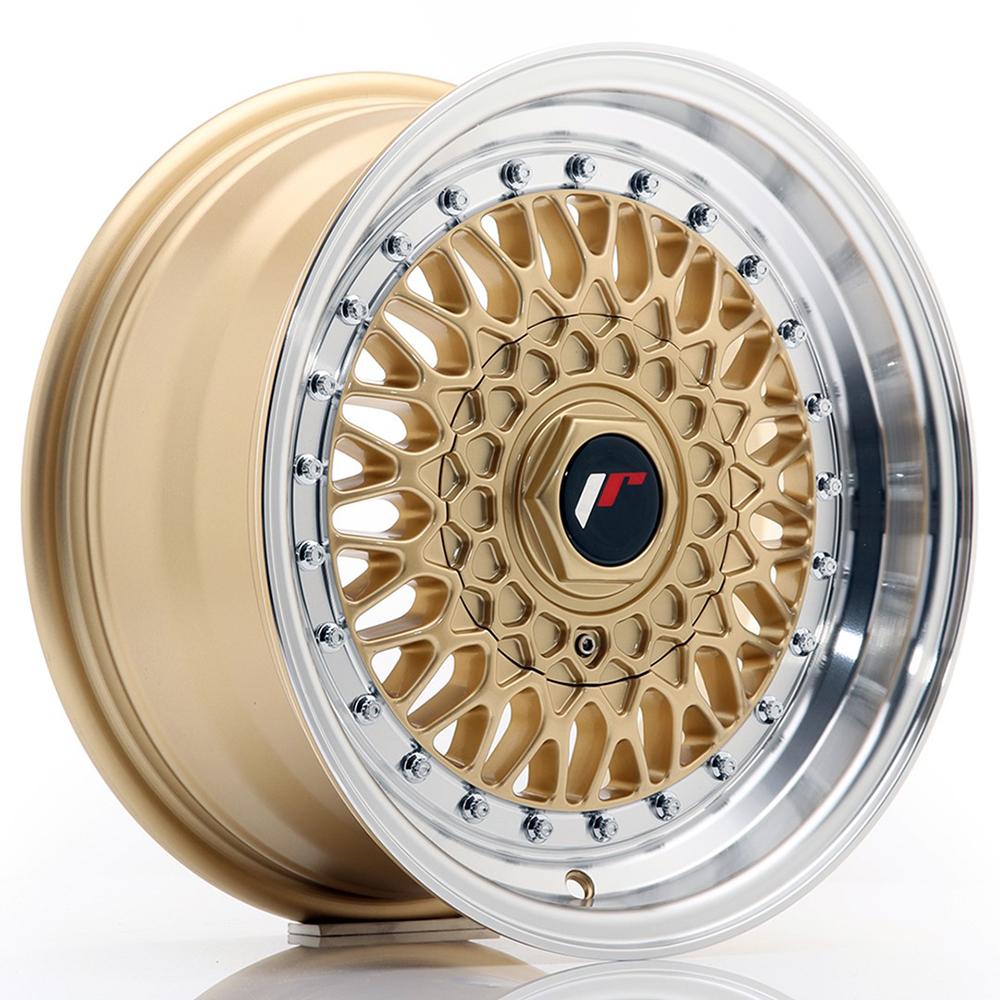 Jante JAPAN RACING JR9 8x15 pouces, entraxe 114.3, déport ET15, couleur OR BORD POLI